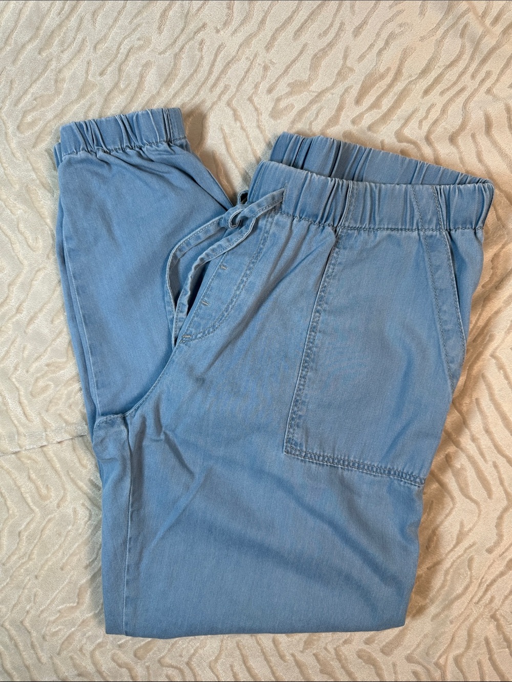 Mavi Light Blue Elastic Waist Soft Jogger Jeans Size 30